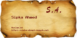 Sipka Ahmed névjegykártya